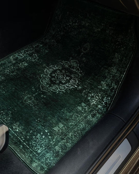 ZAYTONA – Jeu de Tapis de Voiture Universels – Vert Olive – Motif Oriental – Antidérapants