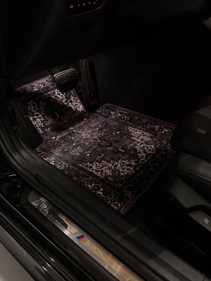 PURPEL – Jeu de Tapis de Voiture Universels – Violet Élégant – Motif Oriental – Antidérapants
