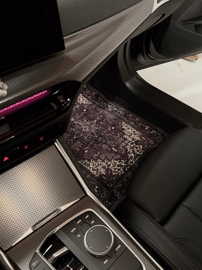 PURPEL – Jeu de Tapis de Voiture Universels – Violet Élégant – Motif Oriental – Antidérapants