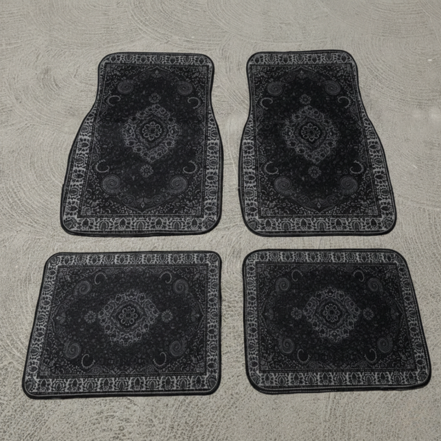 Set de tapis auto ARTAPI — Motif inspiré du tapis persan (Noir)