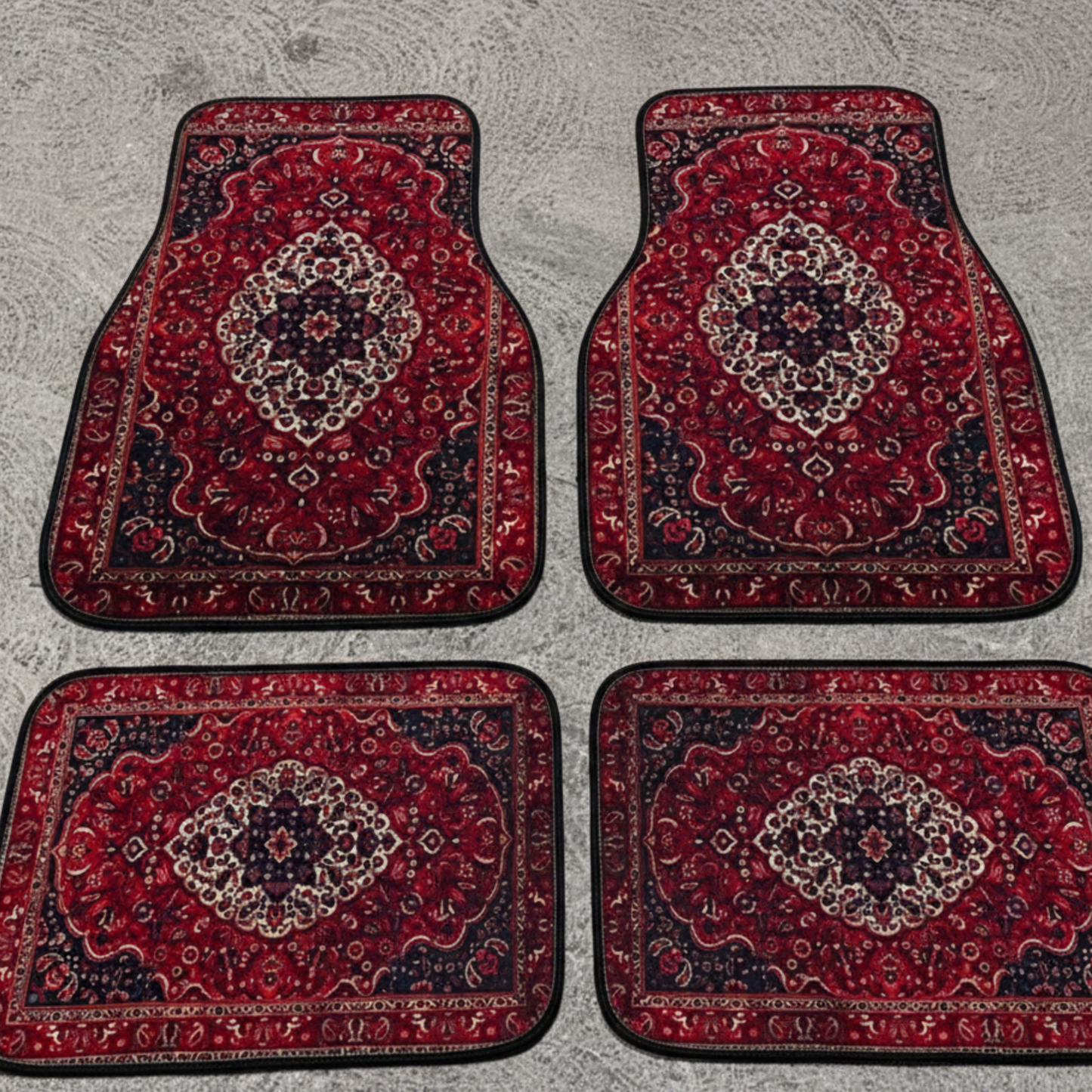 Set de tapis auto ARTAPI — Motif inspiré du tapis persan (Rouge)