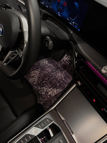 PURPEL – Jeu de Tapis de Voiture Universels – Violet Élégant – Motif Oriental – Antidérapants
