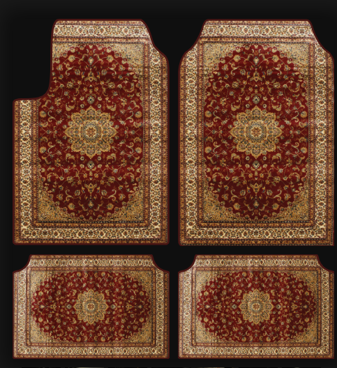 ARTAPI – HENNA – Jeu de Tapis de Voiture Universels – Motif Oriental Rouge – Antidérapants