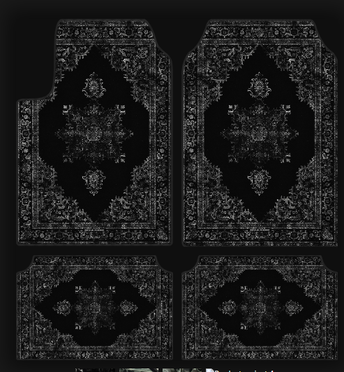 9AMAR – Jeu de Tapis de Voiture Universels – Noir Profond – Motif Oriental – Antidérapants